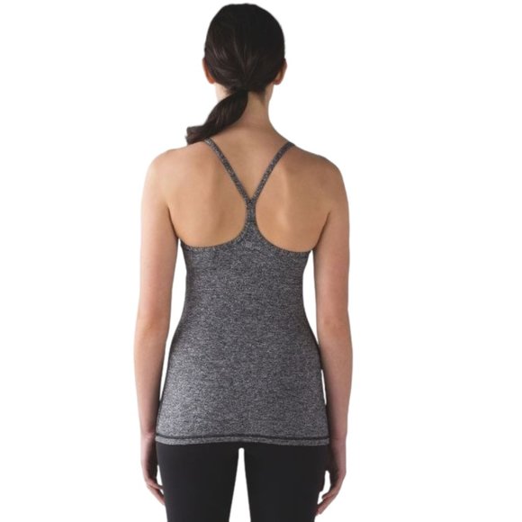 Lululemon Power Y Tank Luon Heathered Black Size 6 EUC - Picture 5 of 10